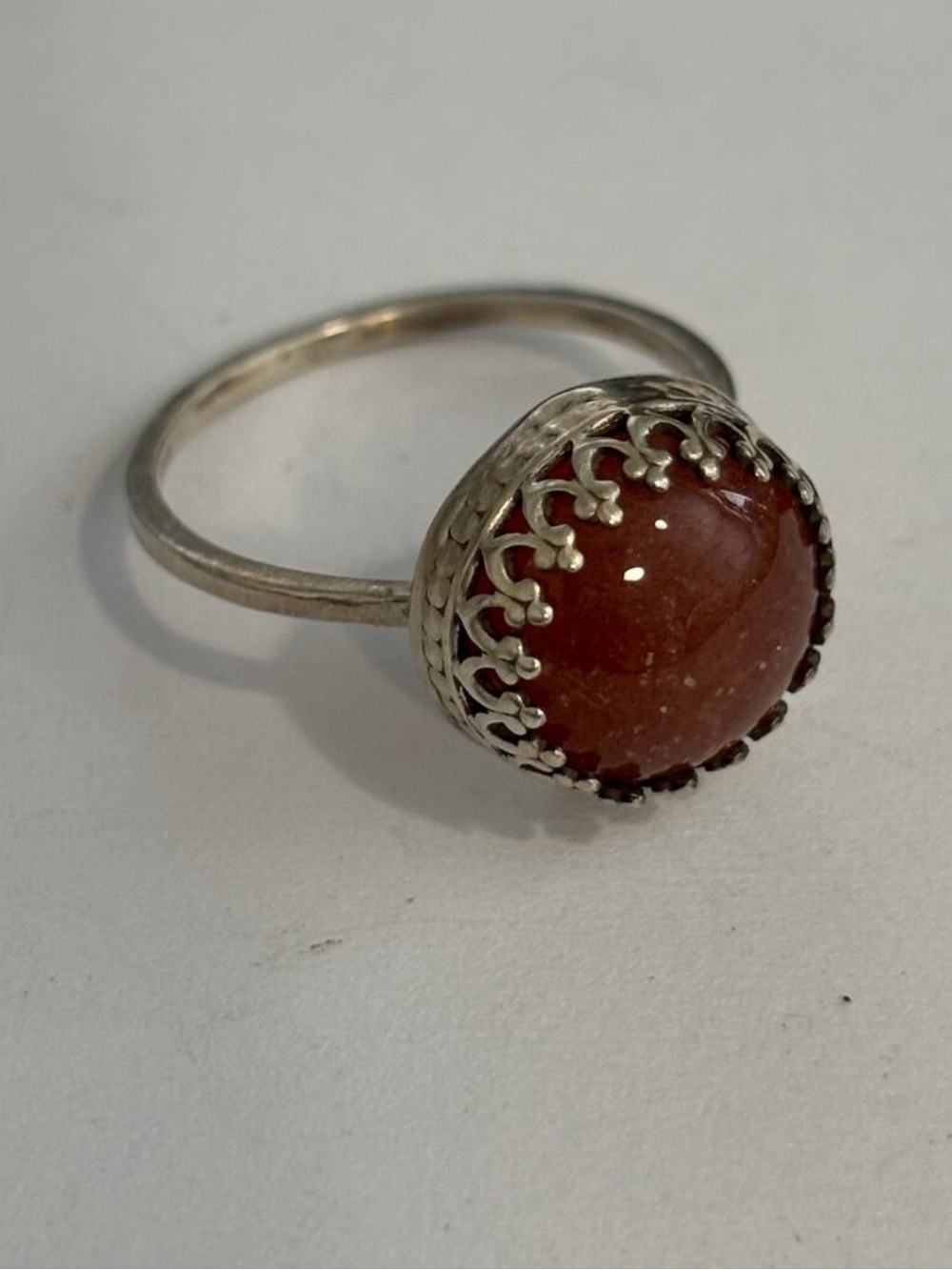 Vintage Sterling silver Sandstone (Believe to be) 
Size 8.75